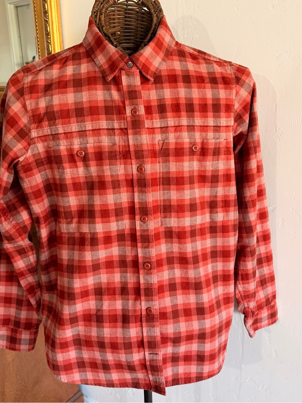 Red Plaid Button-Down Shirt - Women's Casual Long Sleeve